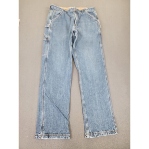 Duluth Trading Co Jeans Mens 34x33 Blue Flex Ballroom Carpenter Gusset Denim - Picture 1 of 15